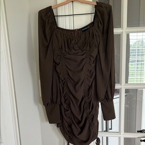 PrettyLittleThing Black Ruched Bodycon Dress